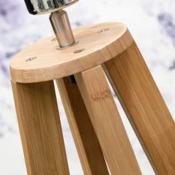 Good & Mojo Lampadaires Lampadaire En Bambou Abat-jour En Lin Gris Foncé, H. 158cm -Lampadaires || Lustres || Guirlandes et décorations lumineuses Soldes lampadaire en bambou abat jour en lin gris fonce h 158cm 2