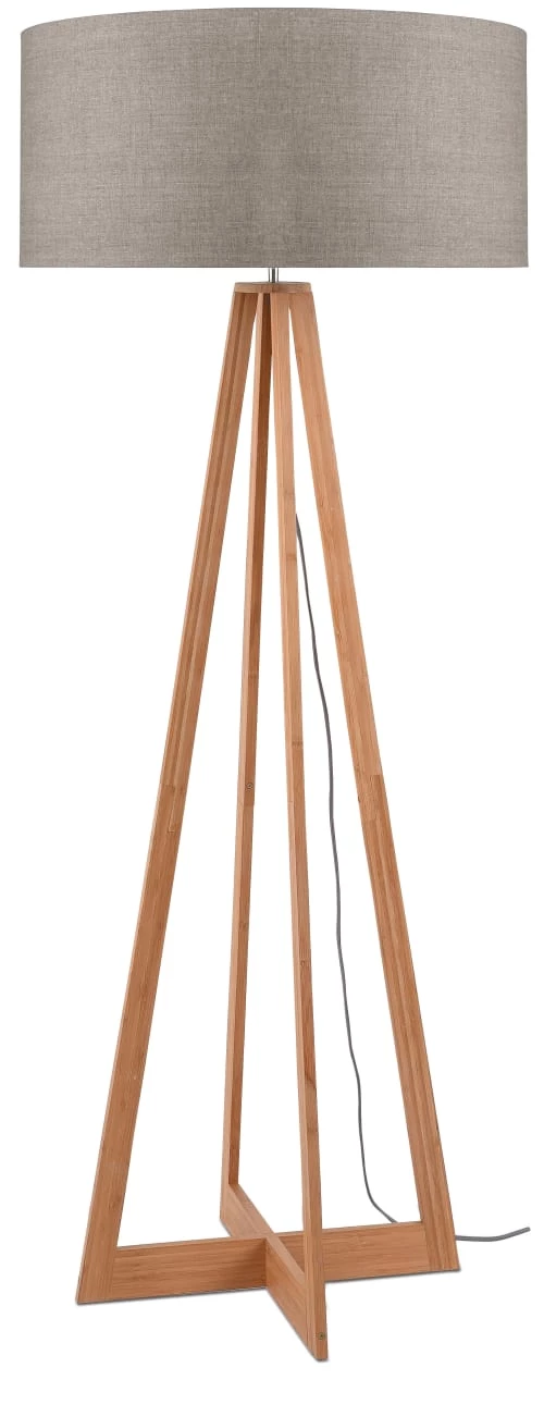 Good & Mojo Lampadaires Lampadaire En Bambou Abat-jour En Lin Lin Foncé, H. 158cm 8 Good & Mojo Lampadaires Lampadaire En Bambou Abat-jour En Lin Lin Foncé, H. 158cm – Image 6