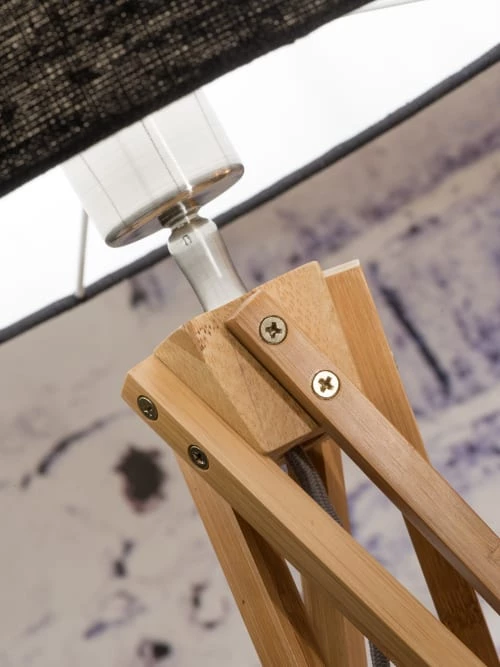 Good & Mojo Lampadaires Lampadaire En Bambou Abat-jour En Lin Vert Forêt, H. 160cm 5 Good & Mojo Lampadaires Lampadaire En Bambou Abat-jour En Lin Vert Forêt, H. 160cm – Image 3