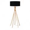 Good & Mojo Lampadaires Lampadaire En Bambou Et Lin Noir H160cm