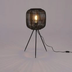 Mica Decorations Lampadaires Lampadaire En Bambou Et Métal Noir H76,5 -Lampadaires || Lustres || Guirlandes et décorations lumineuses Soldes lampadaire en bambou et metal noir h76 5 2