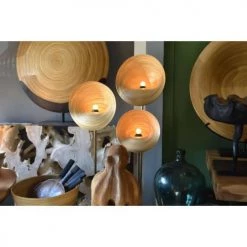 HYDILE Lampadaires Lampadaire En Bambou Et Pied En Bronze H165 -Lampadaires || Lustres || Guirlandes et décorations lumineuses Soldes lampadaire en bambou et pied en bronze h165 1