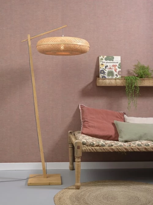 Lampadaires || Lustres || Guirlandes et décorations lumineuses Soldes -Lampadaires || Lustres || Guirlandes et décorations lumineuses Soldes lampadaire en bambou naturel h 176cm 1