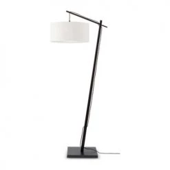Good & Mojo Lampadaires Lampadaire En Bambou Noir/lin H176cm