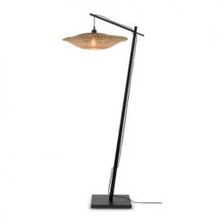 Good & Mojo Lampadaires Lampadaire En Bambou Noir Suspendu H176cm