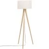 Maisons Du Monde Lampadaires Lampadaire En Bois De Pin Beige Et Abat-jour En Lin Recyclé H149 -Lampadaires || Lustres || Guirlandes et décorations lumineuses Soldes lampadaire en bois de pin beige et abat jour en lin recycle h149 1000 10 30 228031 1