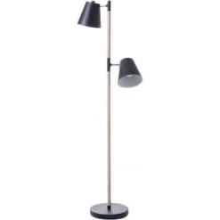 Leitmotiv Lampadaires Lampadaire En Bois Et Métal Hauteur 150 Cm Marron Et Noir -Lampadaires || Lustres || Guirlandes et décorations lumineuses Soldes lampadaire en bois et metal hauteur 150 cm marron et blanc 1