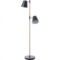 Leitmotiv Lampadaires Lampadaire En Bois Et Métal Hauteur 150 Cm Marron Et Blanc