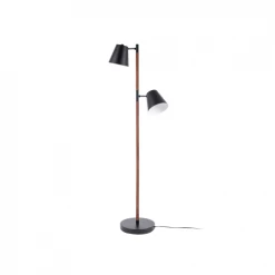 Leitmotiv Lampadaires Lampadaire En Bois Et Métal Hauteur 150 Cm Marron Et Noir