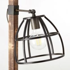 Brilliant Lampadaires Lampadaire En Bois Et Noir H141cm -Lampadaires || Lustres || Guirlandes et décorations lumineuses Soldes lampadaire en bois et noir h141cm 1