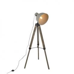 QAZQA Lampadaires Lampadaire En Bois Marron