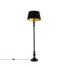 QAZQA Lampadaires Lampadaire En Bois Noir -Lampadaires || Lustres || Guirlandes et décorations lumineuses Soldes lampadaire en bois noir