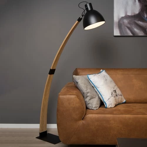 Lucide Lampadaires Lampadaire En Bois Noir 4 Lucide Lampadaires Lampadaire En Bois Noir – Image 2
