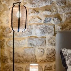 Keria Lampadaires Lampadaire En Canage Naturel -Lampadaires || Lustres || Guirlandes et décorations lumineuses Soldes lampadaire en canage naturel 5
