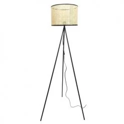 Toilinux Lampadaires Lampadaire En Cannage Hauteur 1,44 M. Noir -Lampadaires || Lustres || Guirlandes et décorations lumineuses Soldes lampadaire en cannage hauteur 1 44 m noir 2