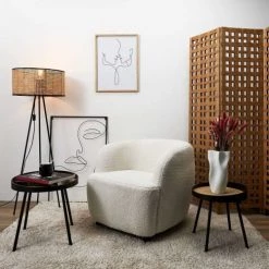 Toilinux Lampadaires Lampadaire En Cannage Hauteur 1,44 M. Noir -Lampadaires || Lustres || Guirlandes et décorations lumineuses Soldes lampadaire en cannage hauteur 1 44 m noir 3