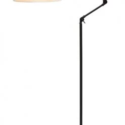 It's About Romi Lampadaires Lampadaire En Fer Abat-jour En Coton Blanc, H. 190cm