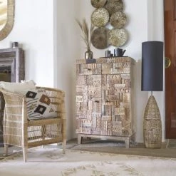 Maisons Du Monde Lampadaires Lampadaire En Fibre Végétale Tressée Et Abat-jour Noir H130 -Lampadaires || Lustres || Guirlandes et décorations lumineuses Soldes lampadaire en fibre vegetale tressee et abat jour noir h130 1000 0 5 210868 3