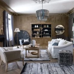 Maisons Du Monde Lampadaires Lampadaire En Manguier Et Abat-jour Coloris Lin H162 -Lampadaires || Lustres || Guirlandes et décorations lumineuses Soldes lampadaire en manguier et abat jour coloris lin h162 1000 8 9 191479 2