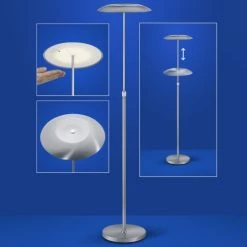 B-Leuchten Lampadaires Lampadaire En Métal Argente -Lampadaires || Lustres || Guirlandes et décorations lumineuses Soldes lampadaire en metal argente 22