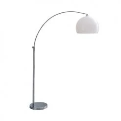 Maisons Du Monde Lampadaires Lampadaire En Métal Chromé Et Plastique Blanc H 209 Cm