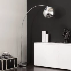 Maisons Du Monde Lampadaires Lampadaire En Métal Chromé H 200 Cm -Lampadaires || Lustres || Guirlandes et décorations lumineuses Soldes lampadaire en metal chrome h 200 cm 1000 16 39 130542 5