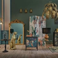 Maisons Du Monde Lampadaires Lampadaire En Métal Doré Découpé Feuilles De Palmier H164 -Lampadaires || Lustres || Guirlandes et décorations lumineuses Soldes lampadaire en metal dore decoupe feuilles de palmier h164 1000 10 4 222880 3