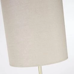 Maisons Du Monde Lampadaires Lampadaire En Métal Doré Et Abat-jour En Lin Beige -Lampadaires || Lustres || Guirlandes et décorations lumineuses Soldes lampadaire en metal dore et abat jour en lin beige 1000 0 14 222972 3