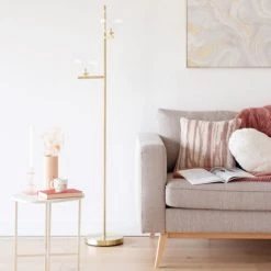 Maisons Du Monde Lampadaires Lampadaire En Métal Doré Et Globes En Verre H152 -Lampadaires || Lustres || Guirlandes et décorations lumineuses Soldes lampadaire en metal dore et globes en verre h152 1000 2 28 228890 4