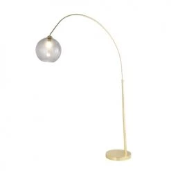 Maisons Du Monde Lampadaires Lampadaire En Métal Doré Et Verre Fumé H192