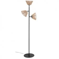 Maisons Du Monde Lampadaires Lampadaire En Métal Noir Et Corde Beige H149