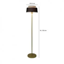 Now’s Home Lampadaires Lampadaire En Métal Noir Et Doré H150cm -Lampadaires || Lustres || Guirlandes et décorations lumineuses Soldes lampadaire en metal noir et dore h150cm 3