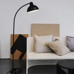 Dyberg Larsen Lampadaires Lampadaire En Métal Noir Mat, H 140 Cm D 25 Cm