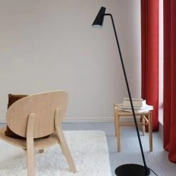 Dyberg Larsen Lampadaires Lampadaire En Métal Noir Mat, H 149 Cm D 30 Cm