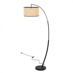 Rendez Vous Déco Lampadaires Lampadaire En Rotin Et Métal -Lampadaires || Lustres || Guirlandes et décorations lumineuses Soldes lampadaire en rotin et metal 2