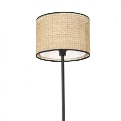 QAZQA Lampadaires Lampadaire En Rotin Naturel -Lampadaires || Lustres || Guirlandes et décorations lumineuses Soldes lampadaire en rotin naturel 3