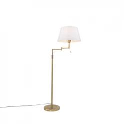 QAZQA Lampadaires Lampadaire En Tissu Bronze