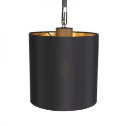 QAZQA Lampadaires Lampadaire En Tissu Noir