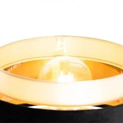 QAZQA Lampadaires Lampadaire En Tissu Noir