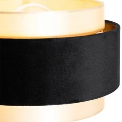 QAZQA Lampadaires Lampadaire En Tissu Noir -Lampadaires || Lustres || Guirlandes et décorations lumineuses Soldes lampadaire en tissu noir 7