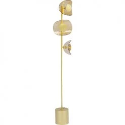 Kare Design Lampadaires Lampadaire En Verre Et Acier Doré H160 -Lampadaires || Lustres || Guirlandes et décorations lumineuses Soldes lampadaire en verre et acier dore h160 4