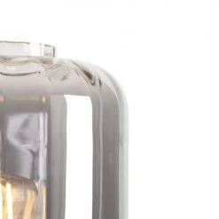 QAZQA Lampadaires Lampadaire En Verre Noir -Lampadaires || Lustres || Guirlandes et décorations lumineuses Soldes lampadaire en verre noir 1