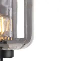 QAZQA Lampadaires Lampadaire En Verre Noir -Lampadaires || Lustres || Guirlandes et décorations lumineuses Soldes lampadaire en verre noir 2