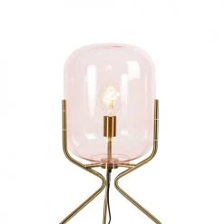 QAZQA Lampadaires Lampadaire En Verre Rose -Lampadaires || Lustres || Guirlandes et décorations lumineuses Soldes lampadaire en verre rose 3