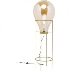 Kare Design Lampadaires Lampadaire En Verre Teint Et Acier Doré H158