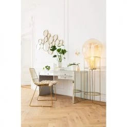 Kare Design Lampadaires Lampadaire En Verre Teint Et Acier Doré H158 -Lampadaires || Lustres || Guirlandes et décorations lumineuses Soldes lampadaire en verre teint et acier dore h158 4