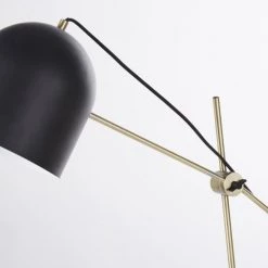 Maisons Du Monde Lampadaires Lampadaire Indus En Métal Noir Et Doré H139 -Lampadaires || Lustres || Guirlandes et décorations lumineuses Soldes lampadaire indus en metal noir et dore h139 1000 14 18 210389 2