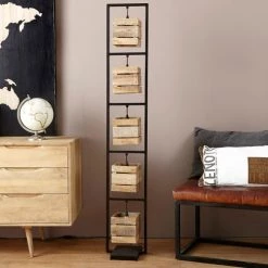 Maisons Du Monde Lampadaires Lampadaire Indus En Métal Noir Et Manguier H153 -Lampadaires || Lustres || Guirlandes et décorations lumineuses Soldes lampadaire indus en metal noir et manguier h153 1000 14 9 177375 5