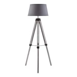 Lampea Lampadaires Lampadaire Industriel En Bois Noir 144 Cm -Lampadaires || Lustres || Guirlandes et décorations lumineuses Soldes lampadaire industriel en bois gris 144 cm 3