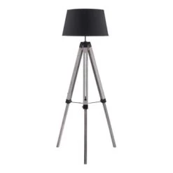 Lampea Lampadaires Lampadaire Industriel En Bois Noir 144 Cm -Lampadaires || Lustres || Guirlandes et décorations lumineuses Soldes lampadaire industriel en bois noir 144 cm 3
